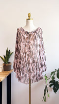 Blouse Alison Paris léopard voile 42 manches longues