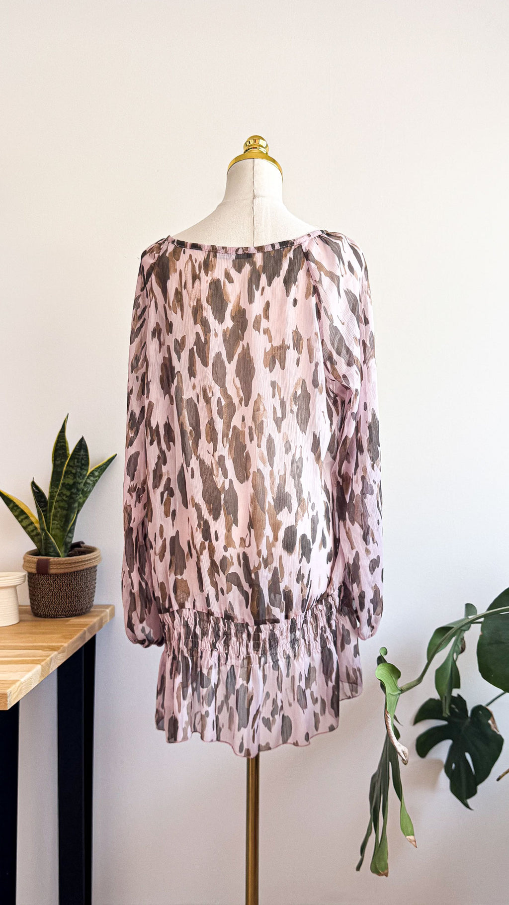 Blouse Alison Paris léopard voile 42 manches longues