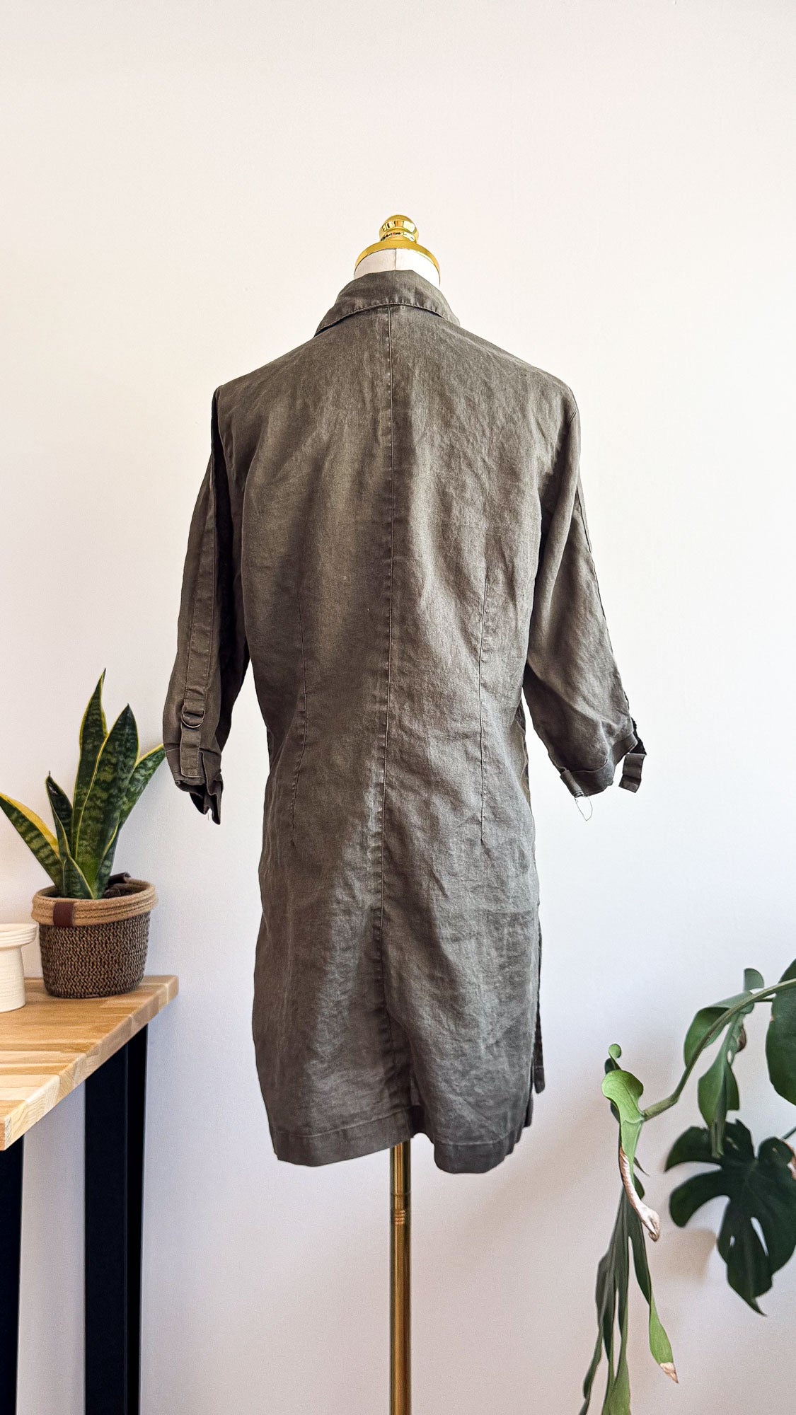 Robe chemise safari ramie 40 - Camaïeu