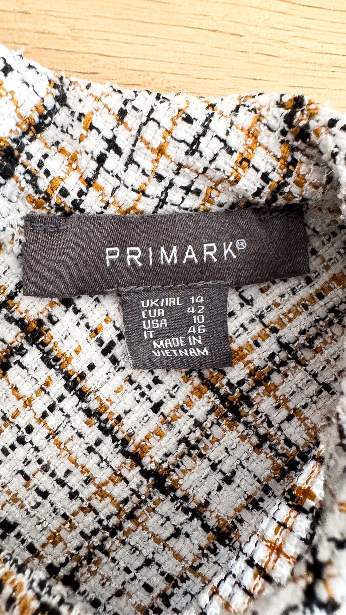 Robe tweed ceinture bord brut 42 - Primark