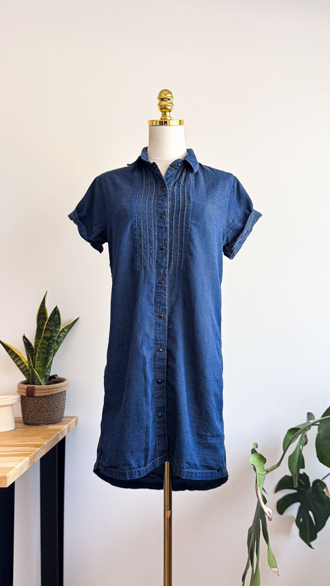 Robe chemise jean Pepe Jeans S à pois manches courtes