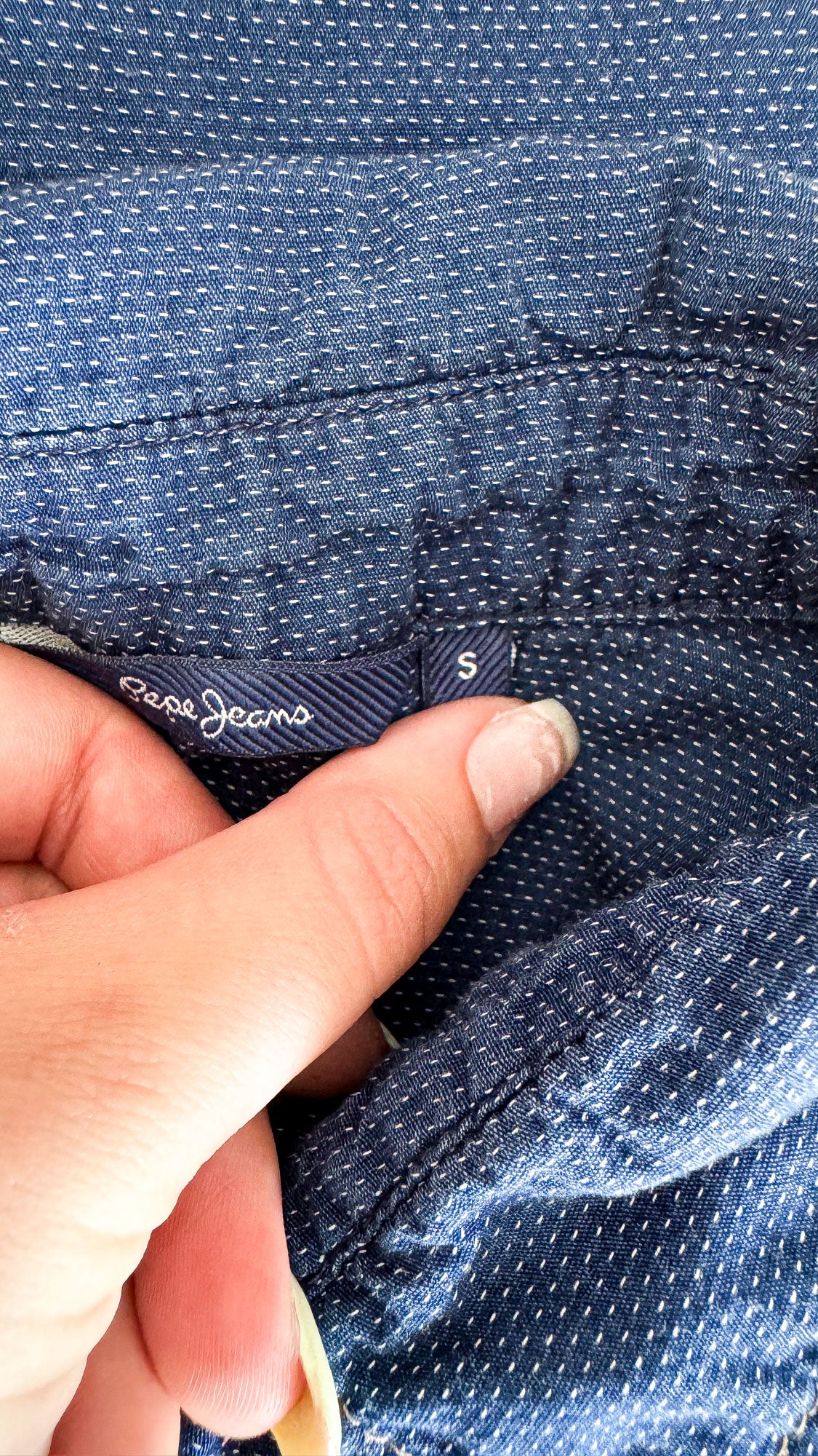 Robe chemise jean Pepe Jeans S à pois manches courtes