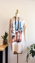 Robe sweat capuche imprimé mode TU - Kessy Moda