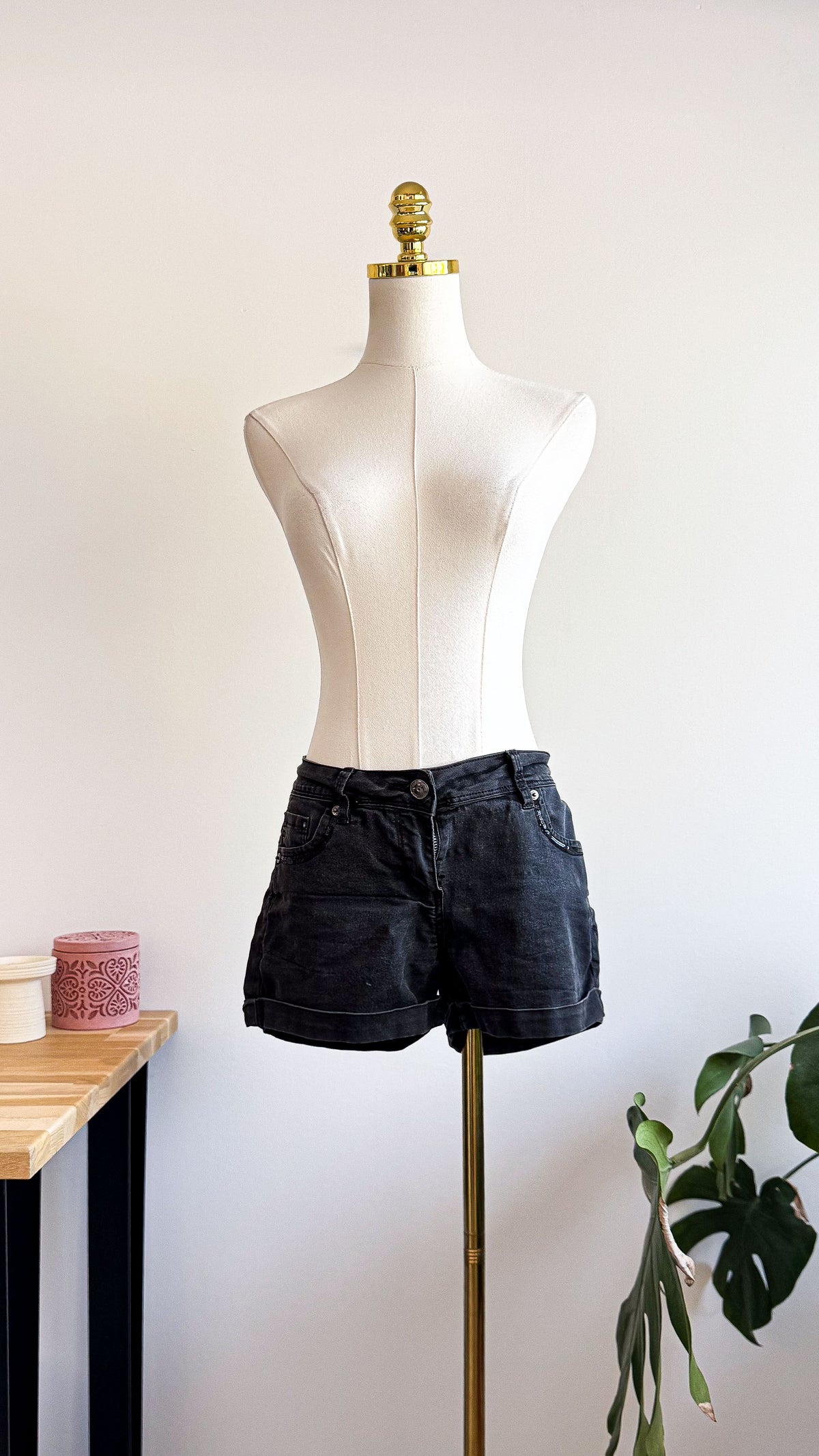Short jean gris foncé poches sequins 38 - Morgan
