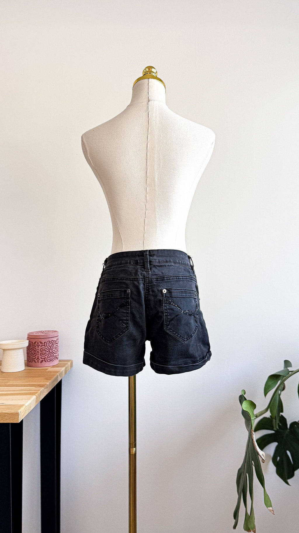 Short jean gris foncé poches sequins 38 - Morgan
