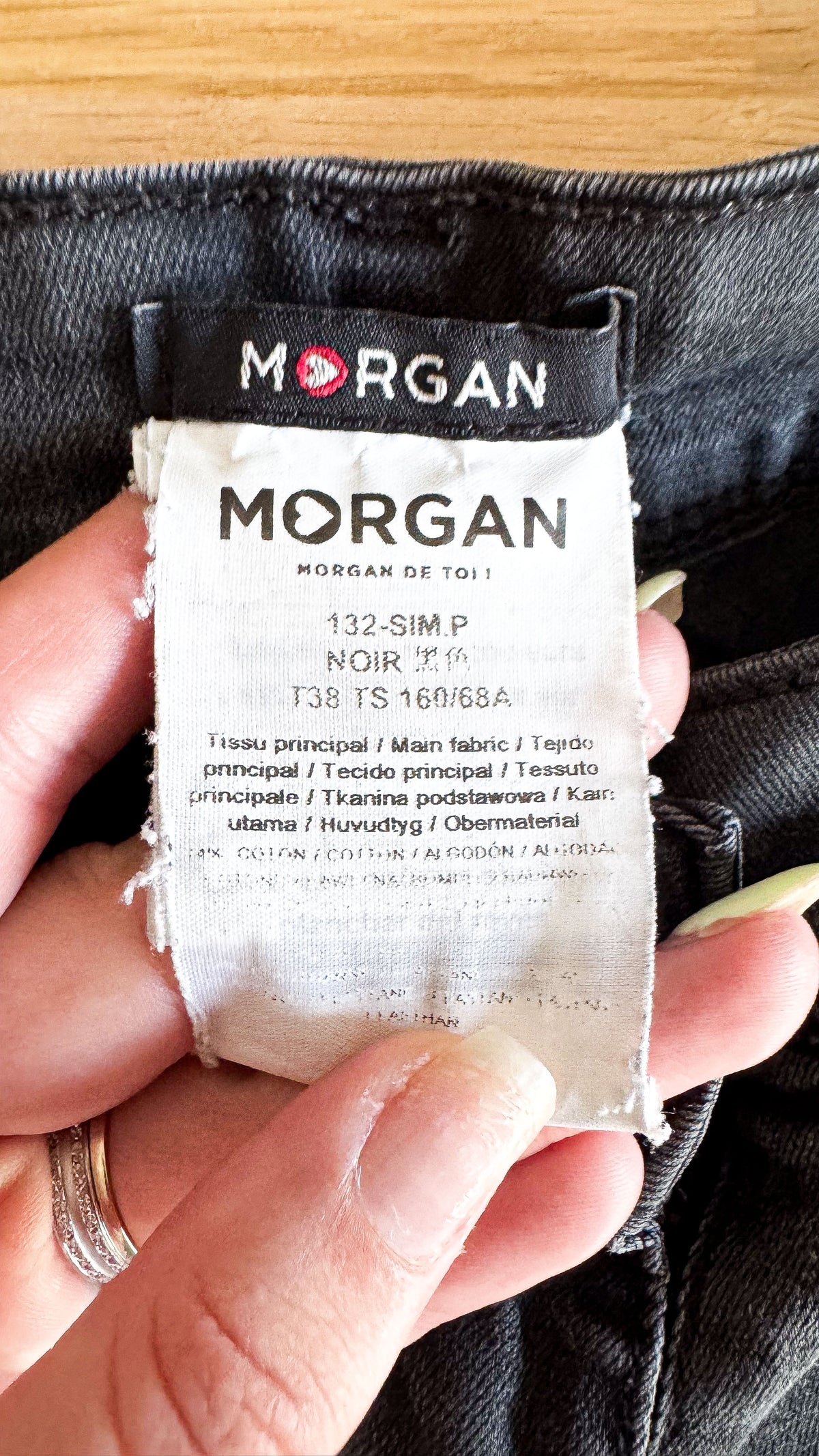 Short jean gris foncé poches sequins 38 - Morgan
