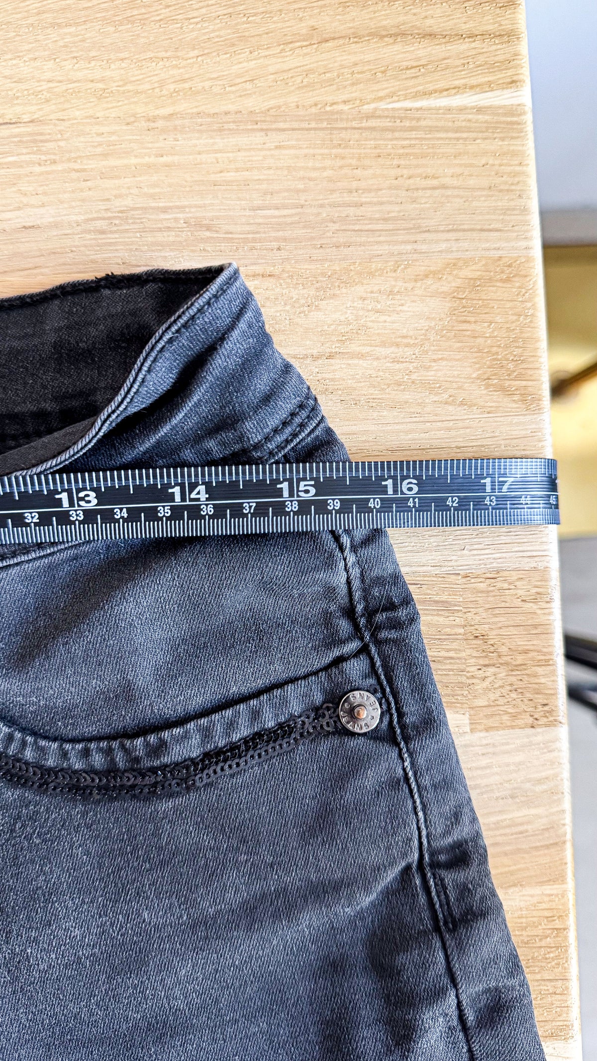 Short jean gris foncé poches sequins 38 - Morgan