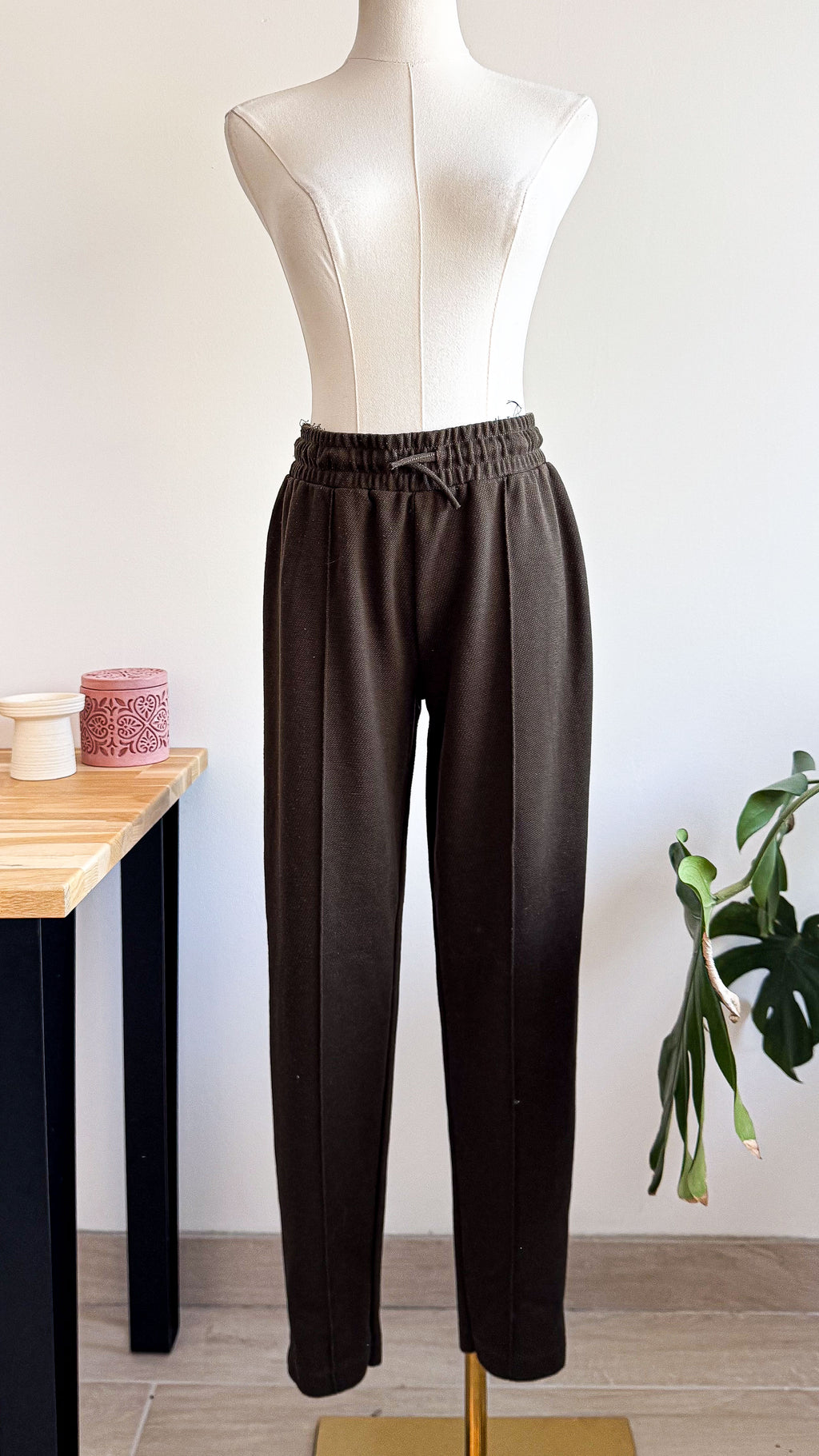 Pantalon fluide kaki taille élastique M - Mango