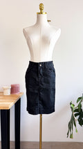 Jupe jean noire enduite crayon 36 - Khaan