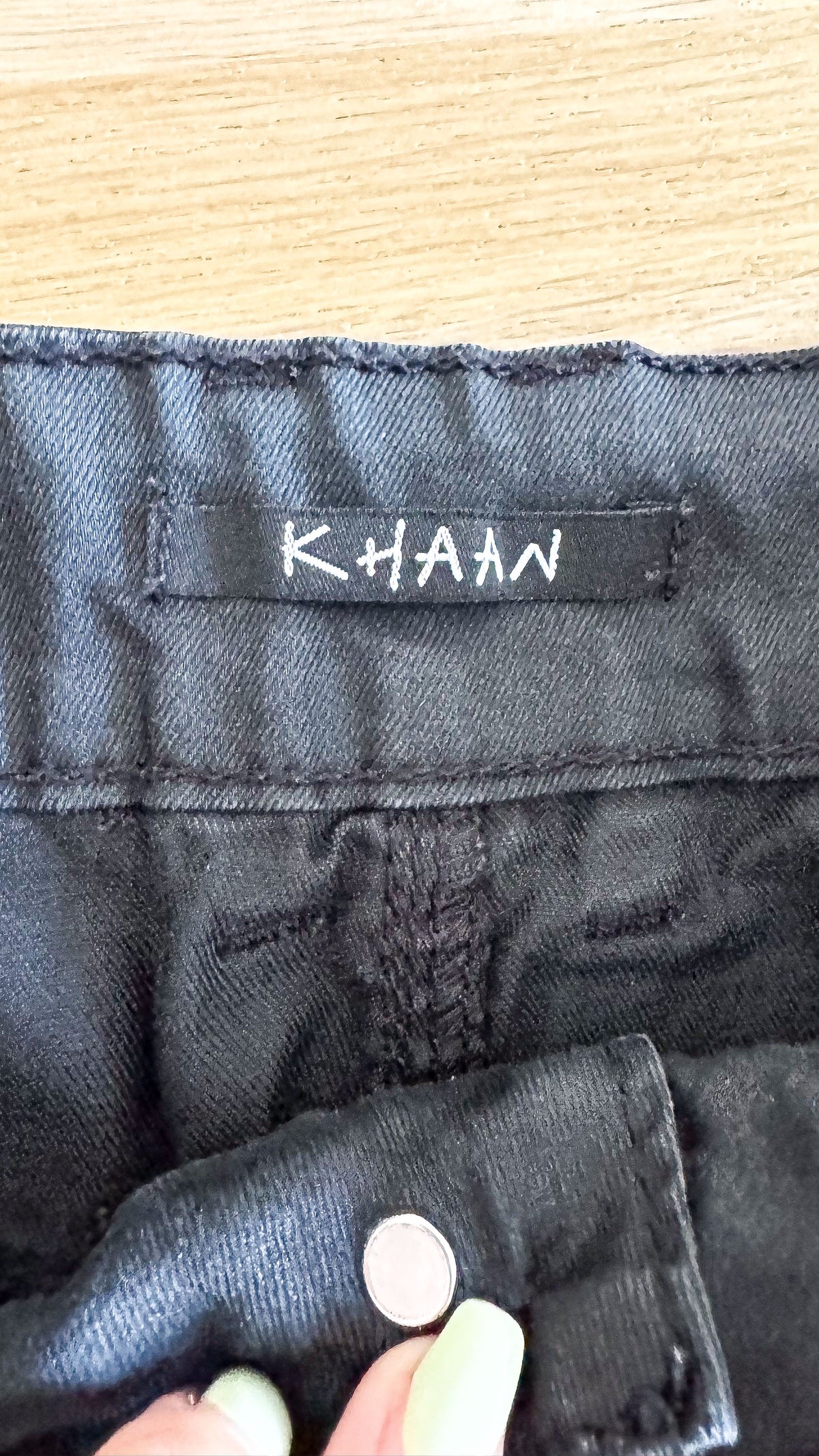 Jupe jean noire enduite crayon 36 - Khaan