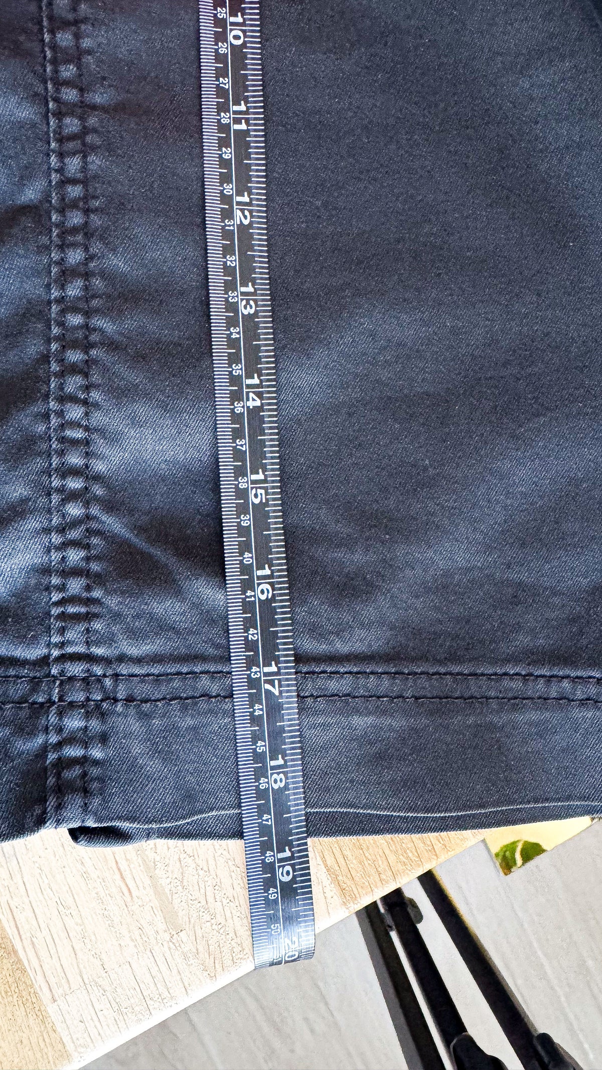 Jupe jean noire enduite crayon 36 - Khaan