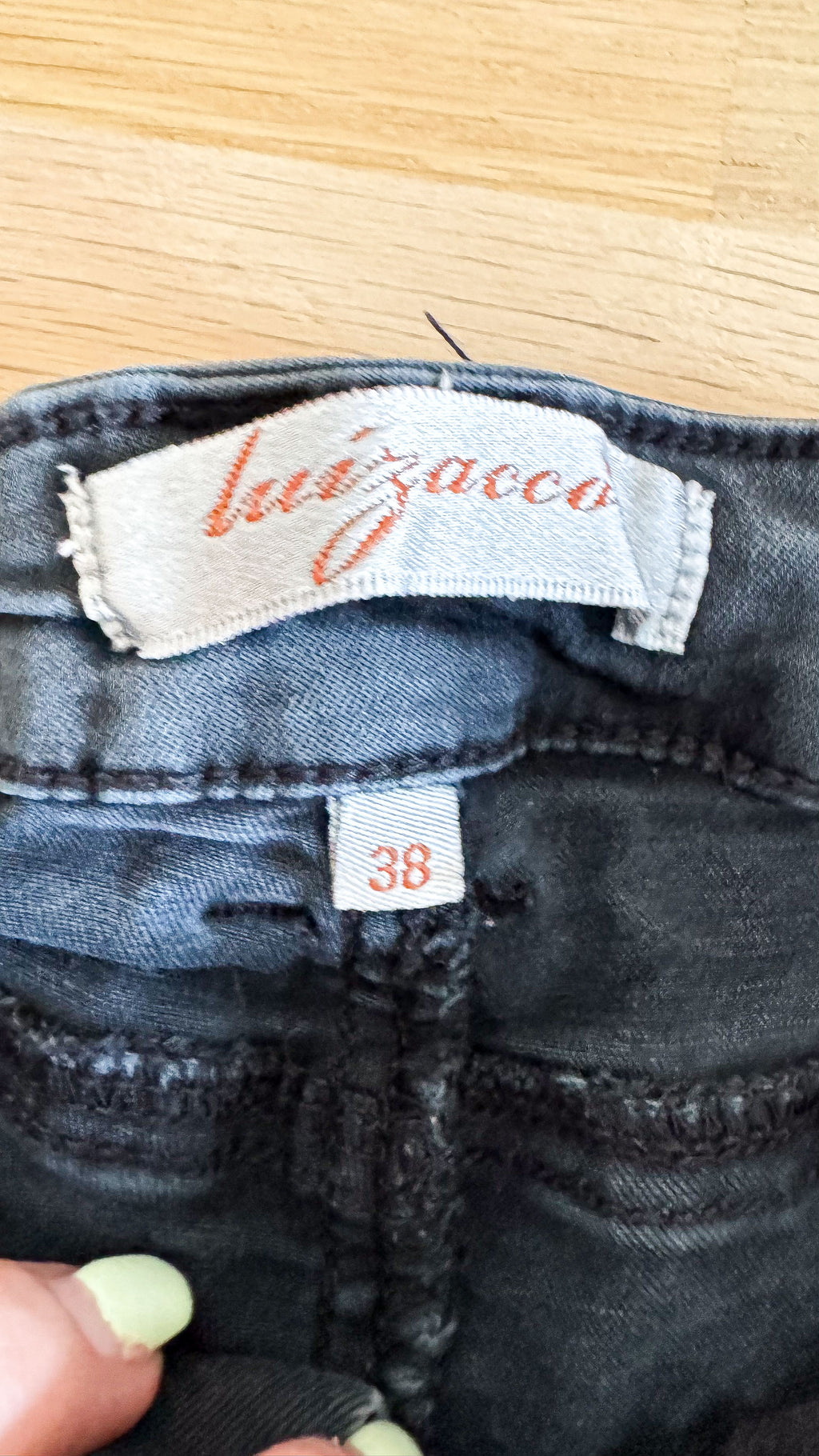 Short jean noir taille haute boutons bruts 38 - Luizacco