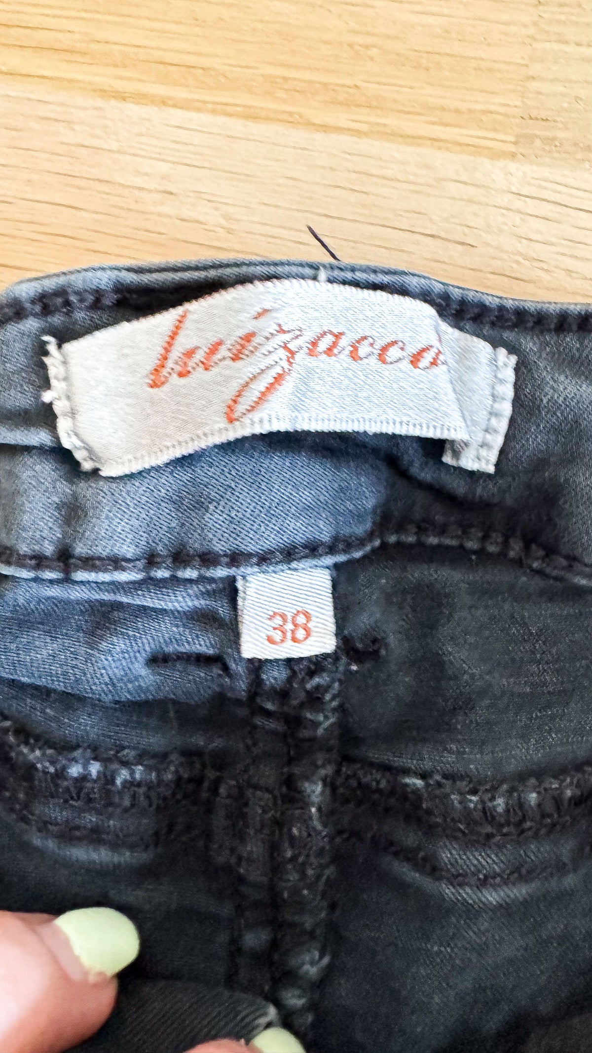 Short jean noir taille haute boutons bruts 38 - Luizacco