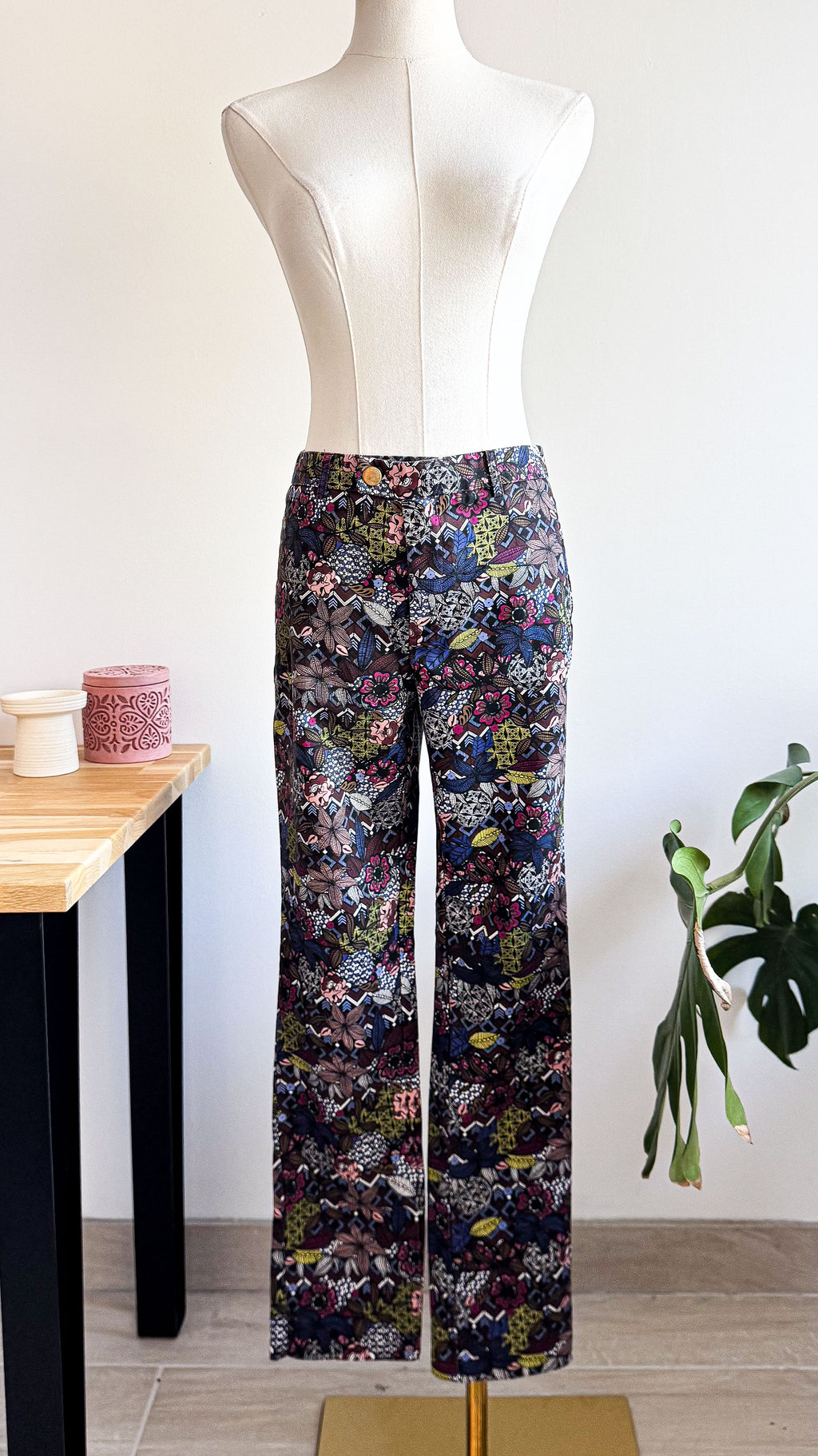 Pantalon skinny imprimé fleuri mosaïque 38 - Kiabi