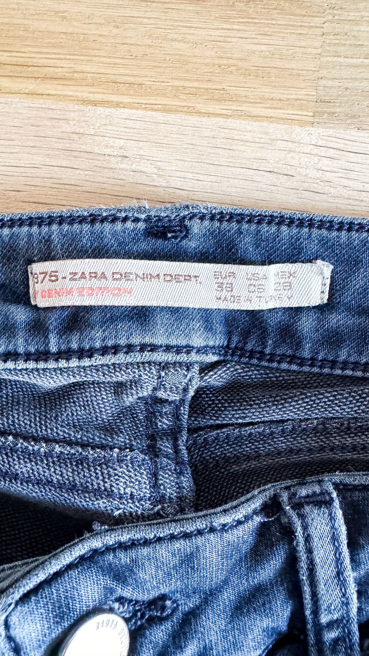 Jean slim bleu foncé zip cheville 38 - Zara