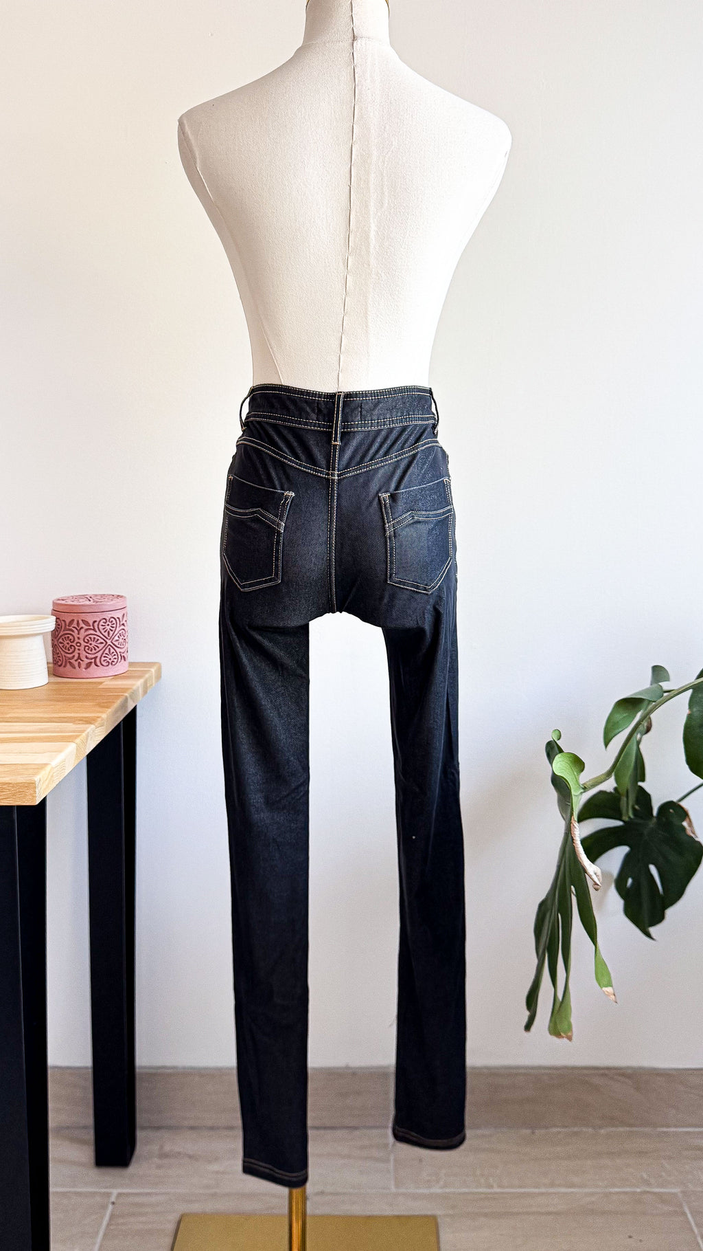 Jegging bleu foncé ciré élastique M - Anna Ellis