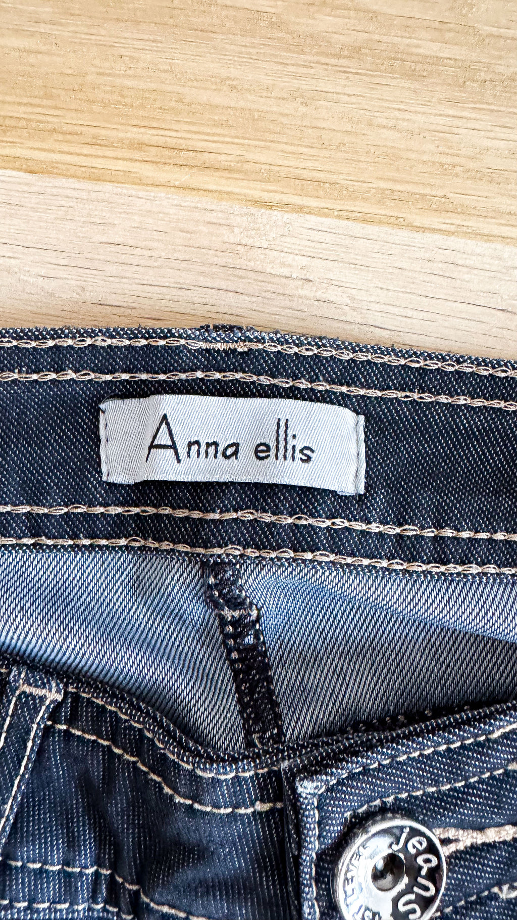 Jegging bleu foncé ciré élastique M - Anna Ellis