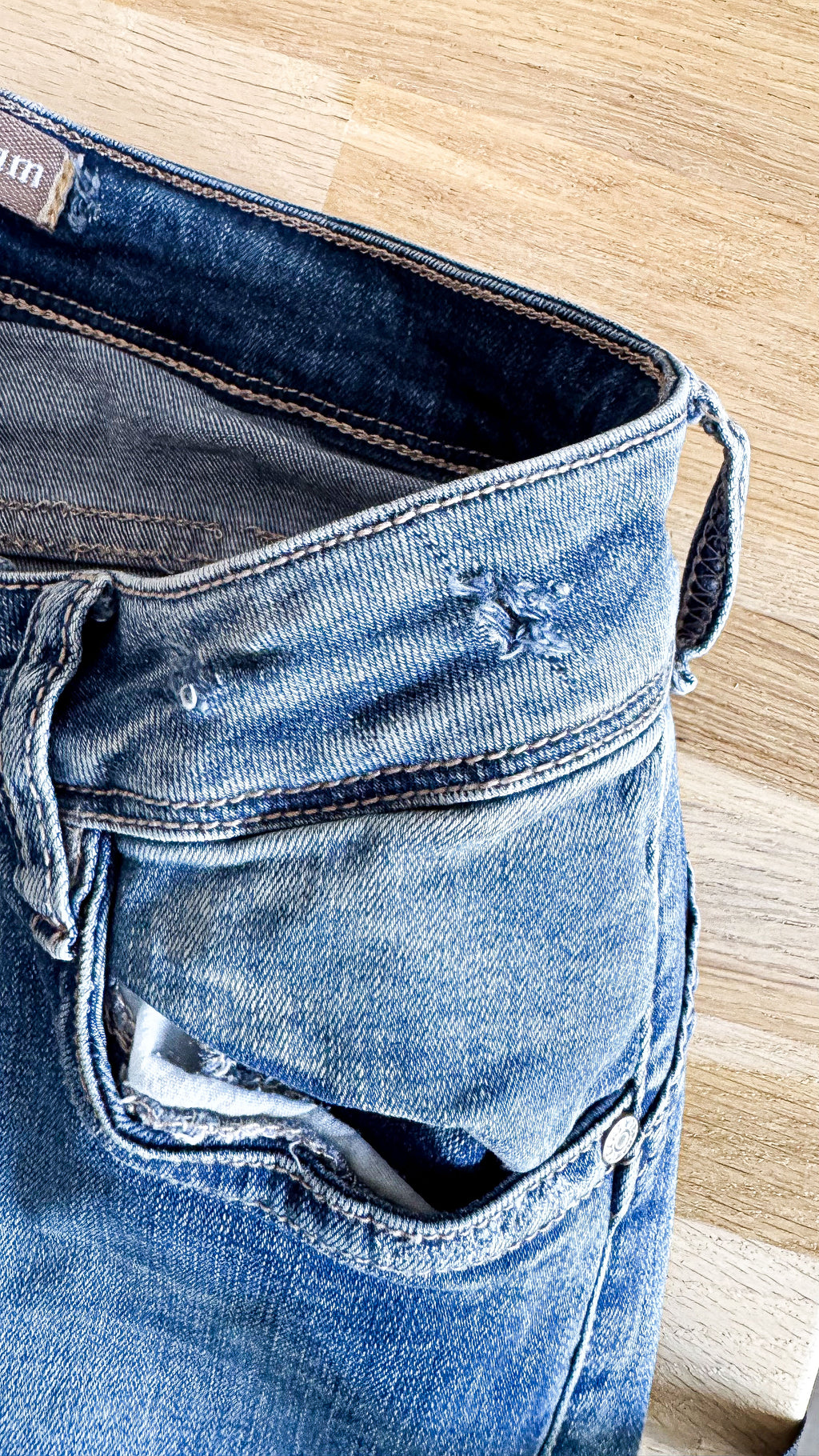 Jean droit délavé taille basse M - Monday Premium