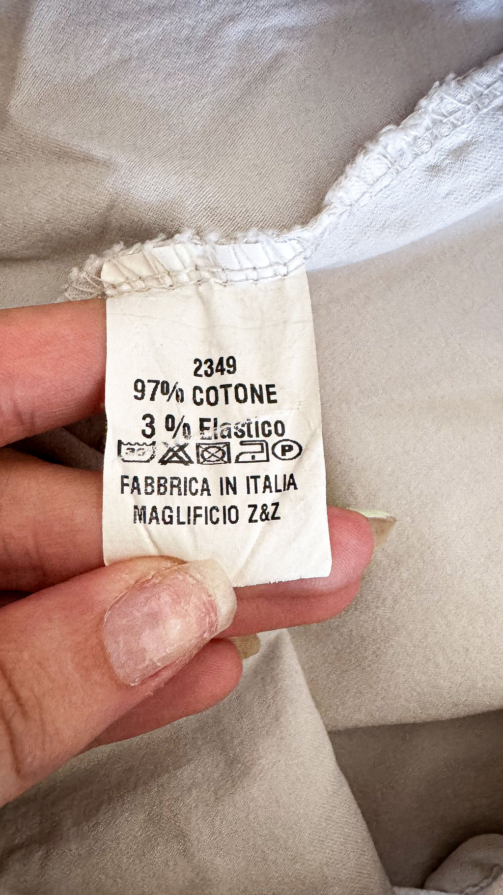 Pantalon cargo beige Made in Italy TU taille élastique