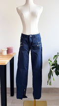 Jean slim bleu marine zips décoratifs 40 - Zara