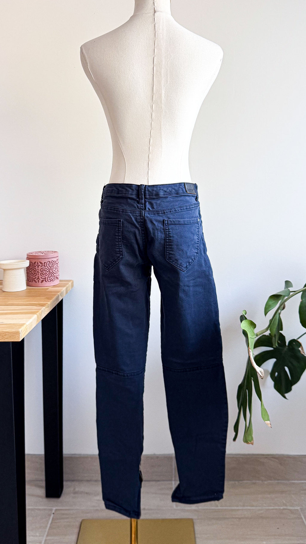 Jean slim bleu marine zips décoratifs 40 - Zara