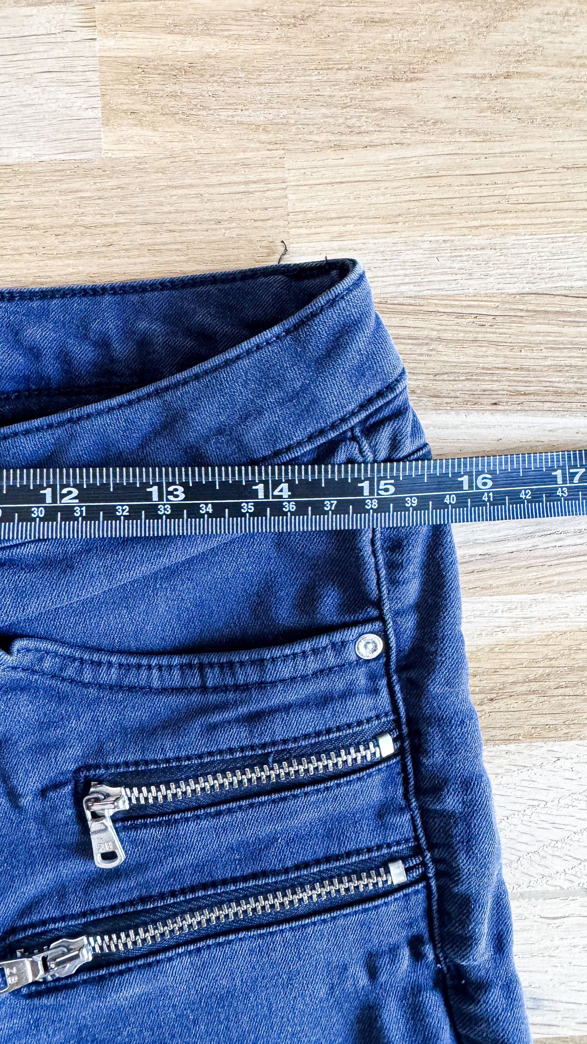 Jean slim bleu marine zips décoratifs 40 - Zara