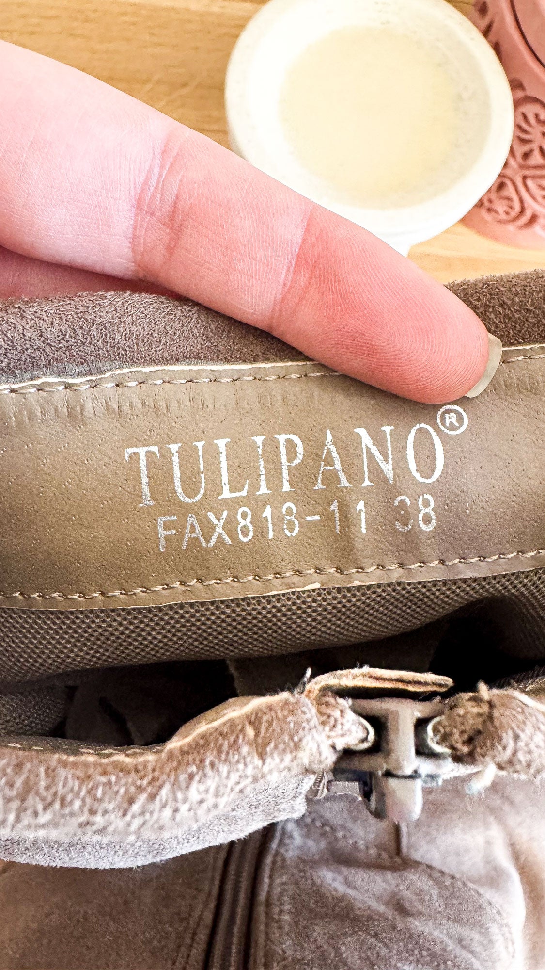 Bottines daim taupe strass plissées 38 - Tulipano