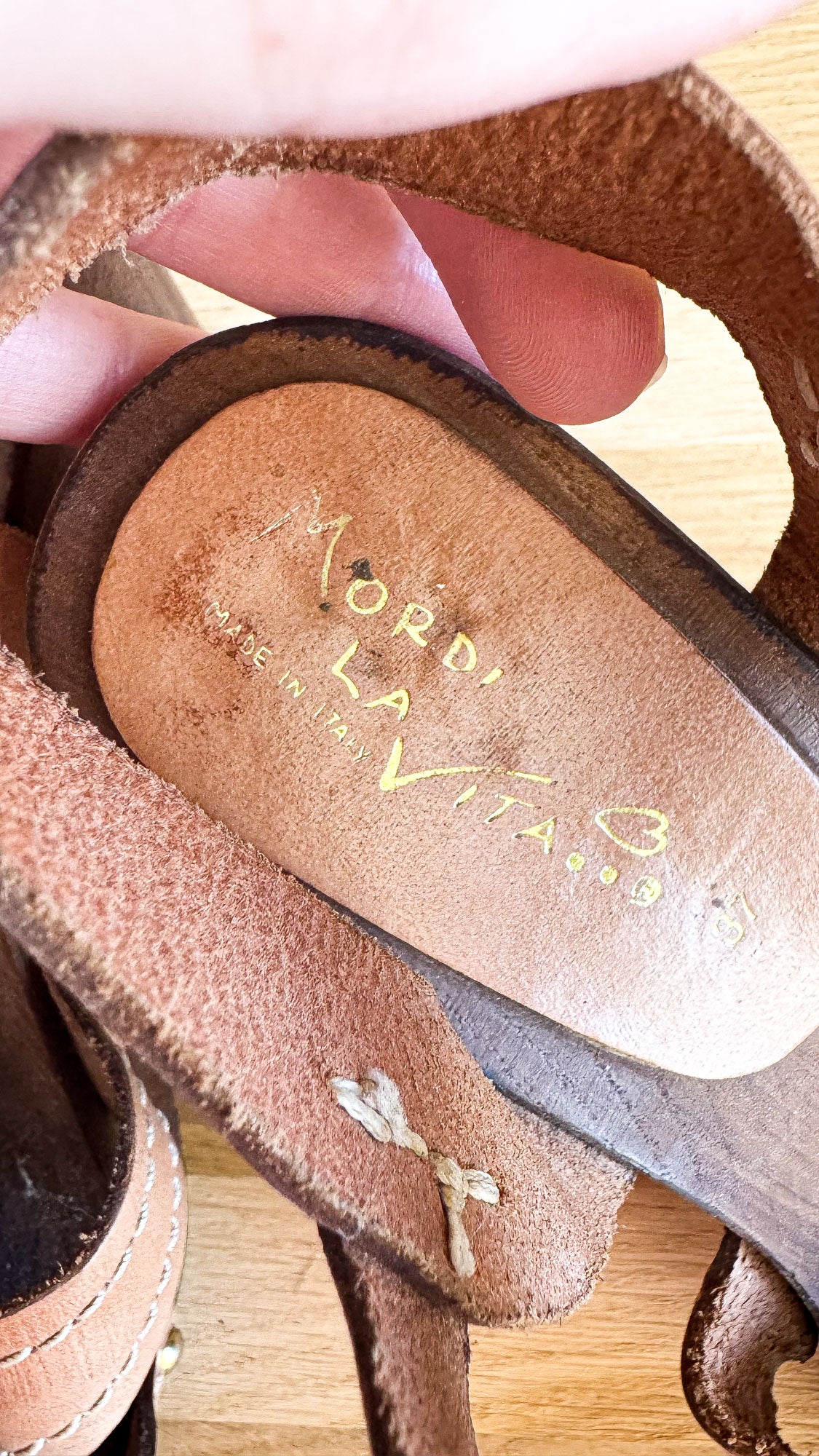 Sandales cuir talon bois tressé 37 - Mordi La Vita