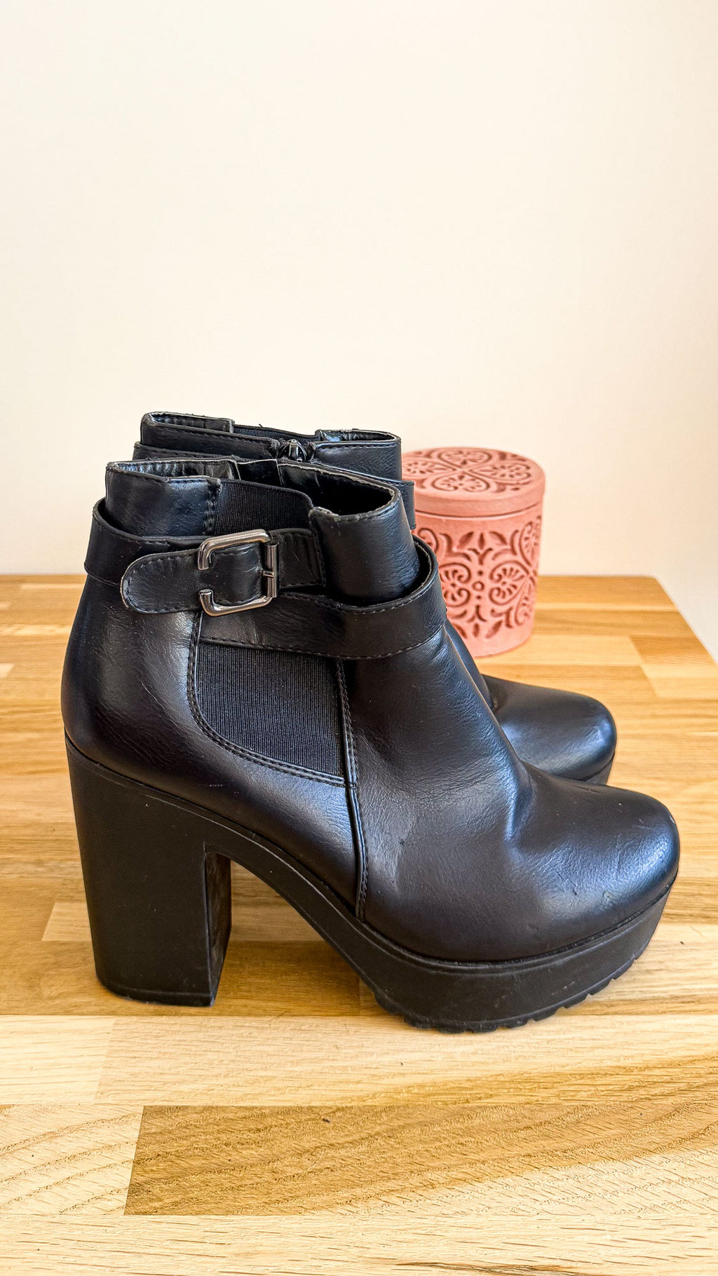 Bottines plateforme boucle noires 38 - Super Mode