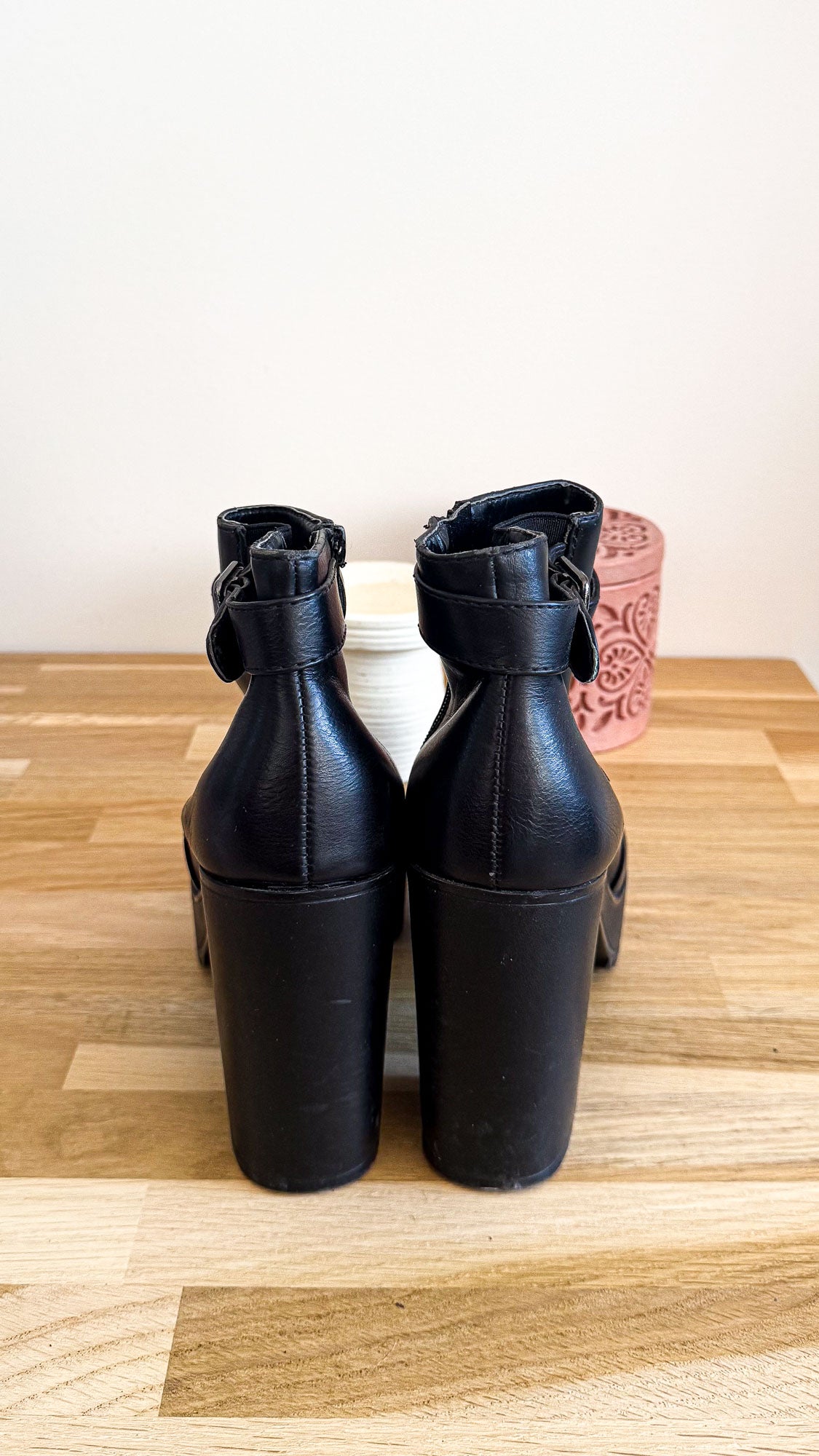 Bottines plateforme boucle noires 38 - Super Mode