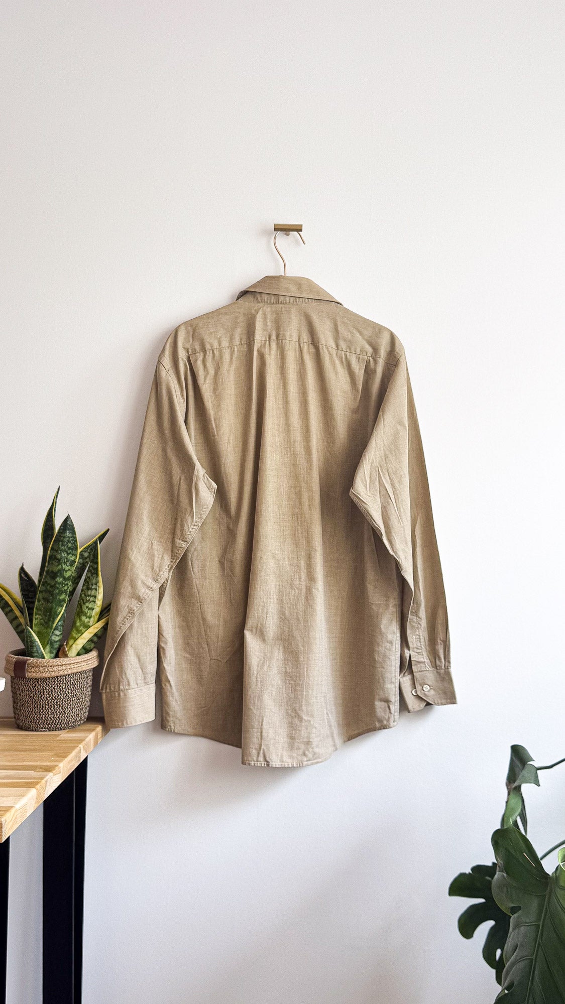 Chemise Lacoste homme beige taille 41 L coton