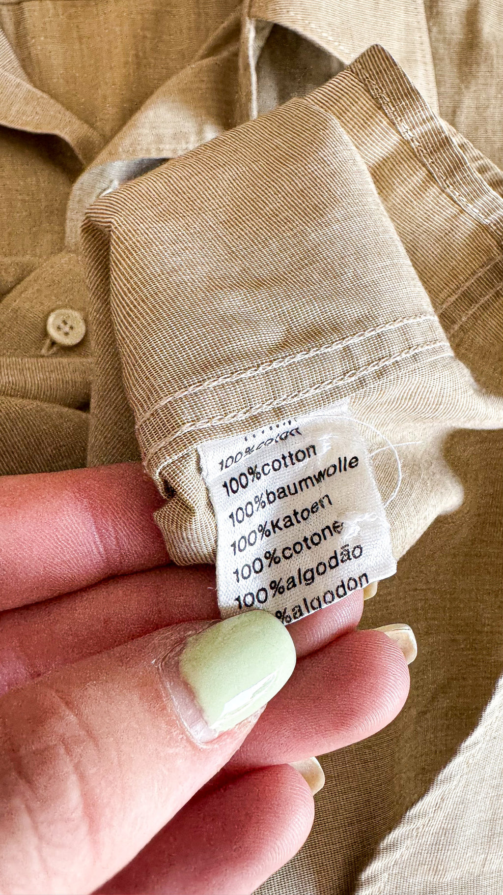 Chemise Lacoste homme beige taille 41 L coton