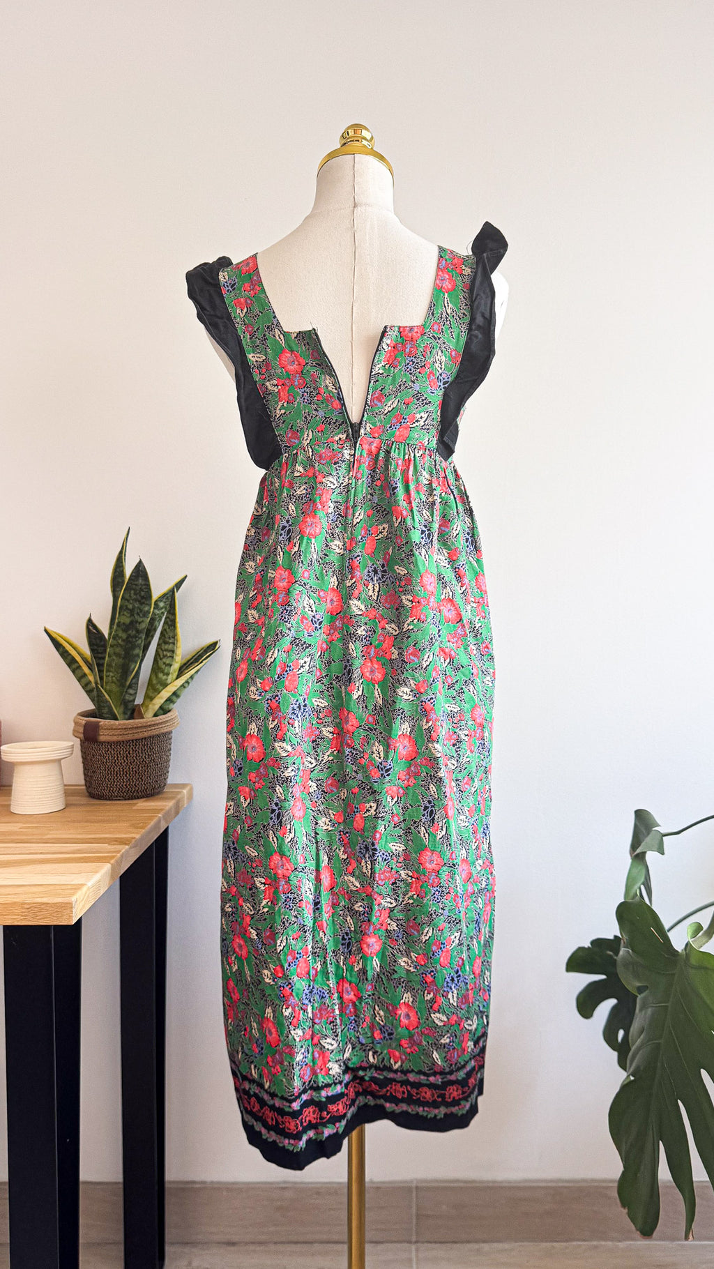 Robe longue fleurie vintage bohème XS/34