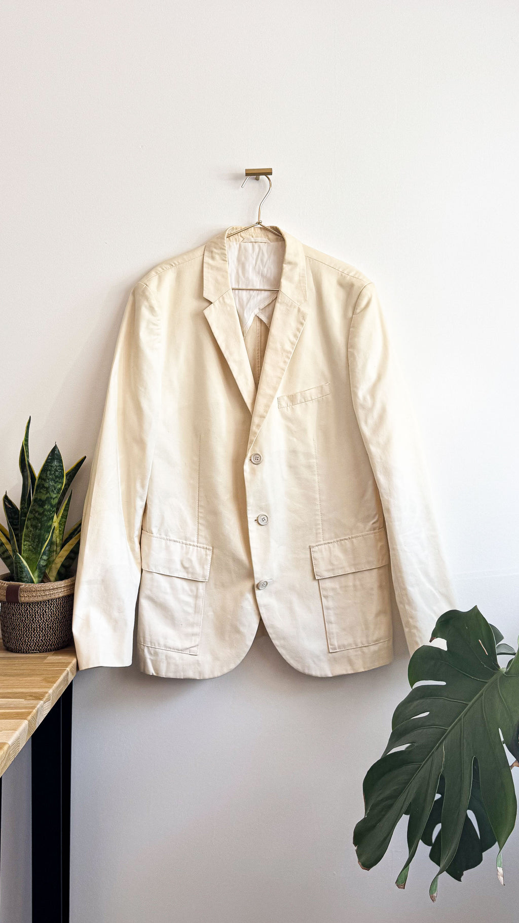Veste costume Hugo Boss taille 52 écru ivoire coton 100% slim