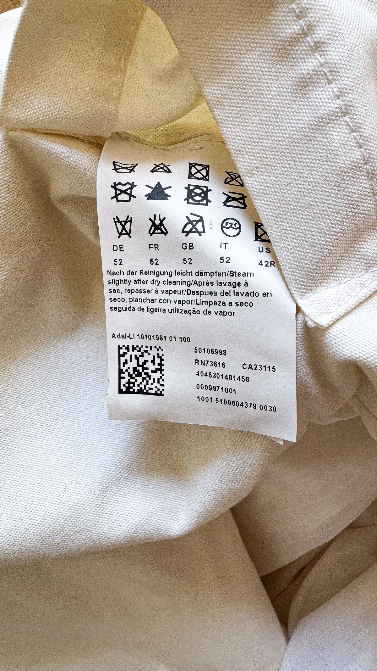 Veste costume Hugo Boss taille 52 écru ivoire coton 100% slim