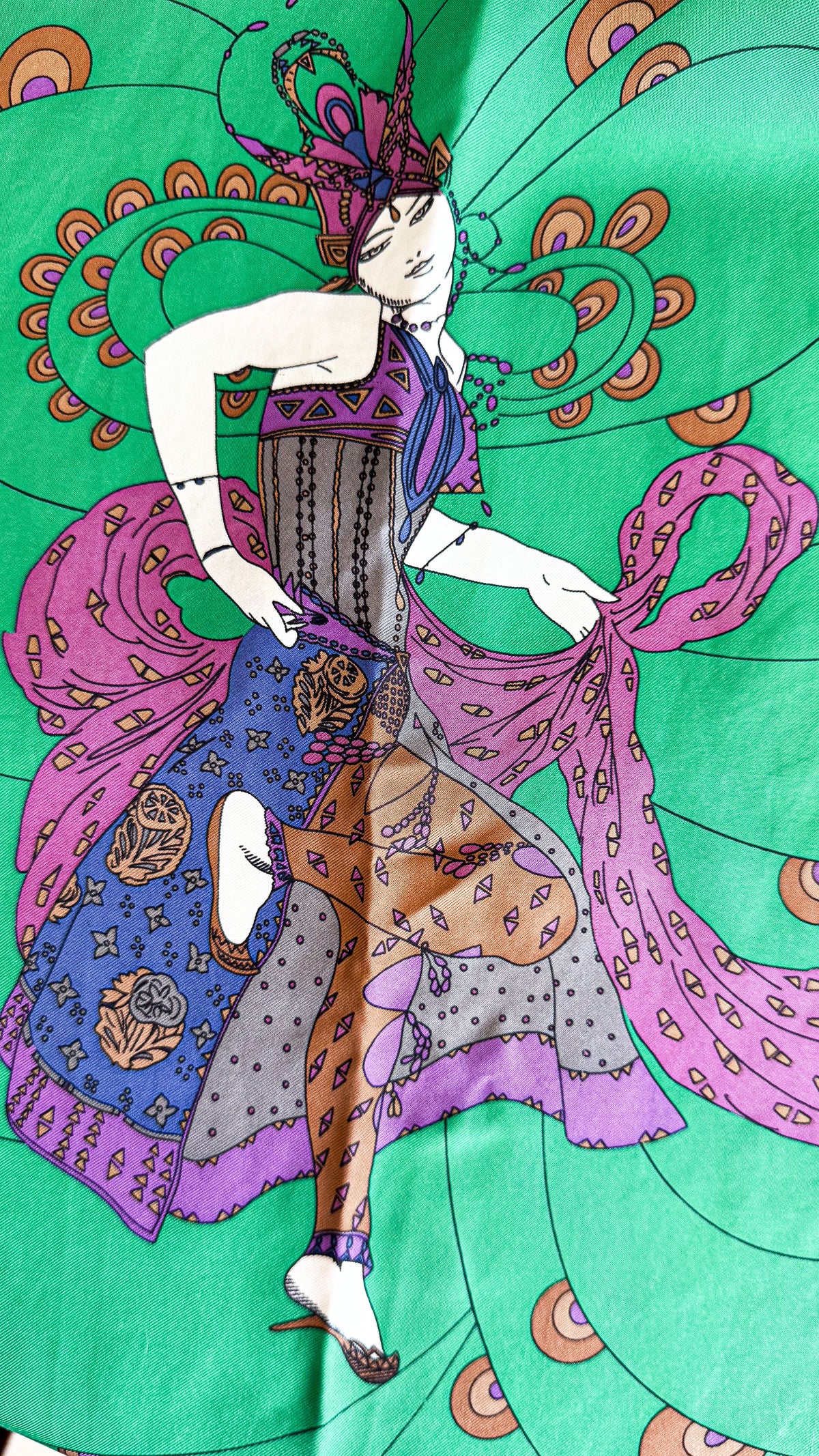 Foulard carré soie Opéra National de Paris vintage danseuse