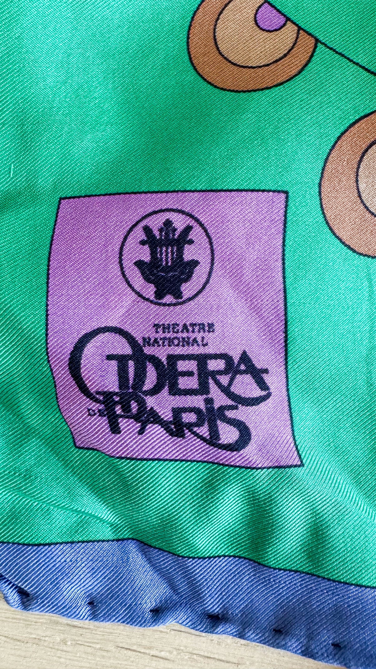 Foulard carré soie Opéra National de Paris vintage danseuse