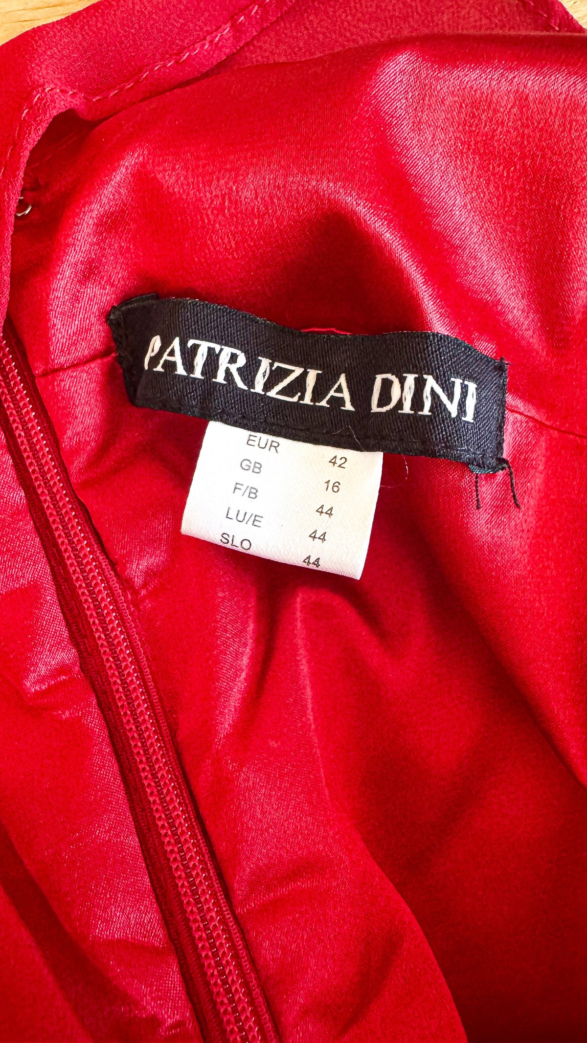Robe soirée longue drapée rouge 44 - Patrizia Dini