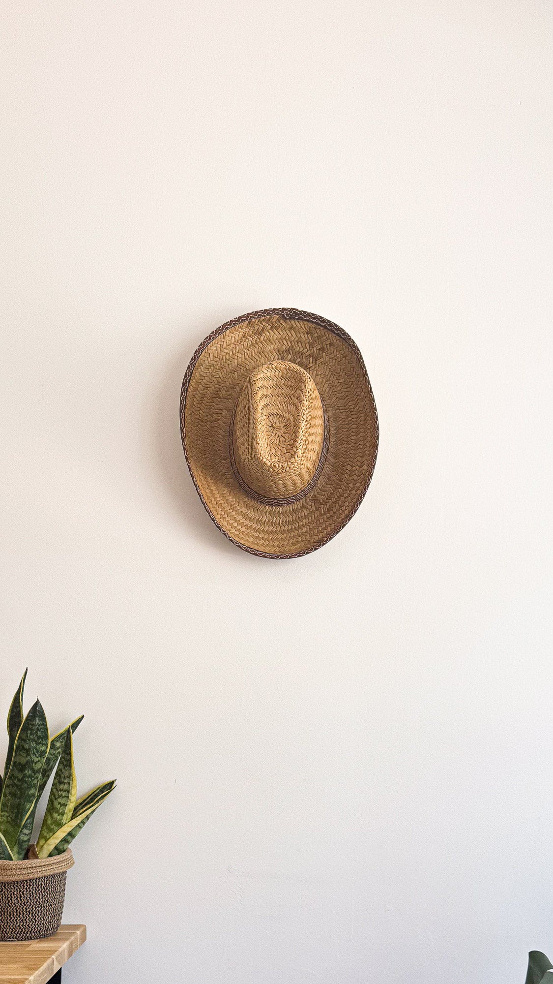Chapeau paille façon panama fedora vintage Mexique