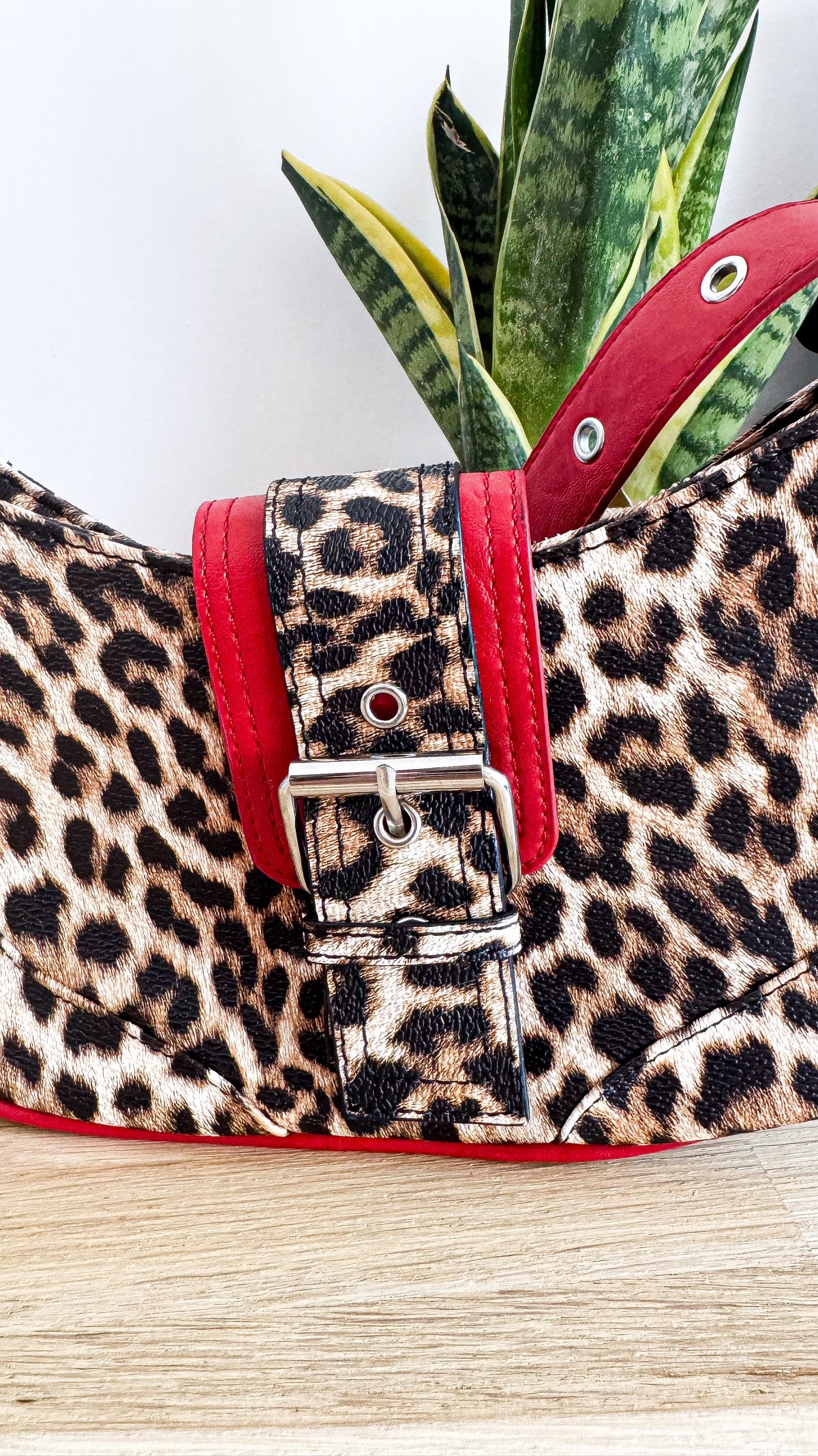 Sac baguette léopard rouge Jennyfer tendance Y2K neuf
