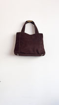 Sac à main vintage marron effet daim System Professional